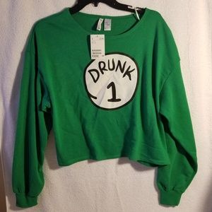 "DRUNK1" crop sweatshirt